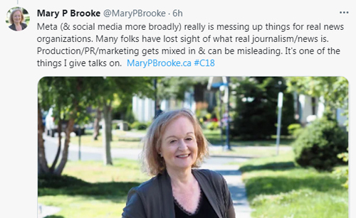 mary p brooke, twitter, journalism, c18